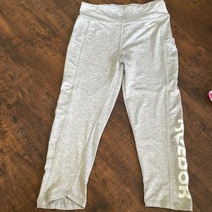 Grey reebok leggings. size 7 girls